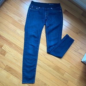 AG Adriano Goldschmied skinny leg jeggings, 26R. Dark wash jeans, elastic waist
